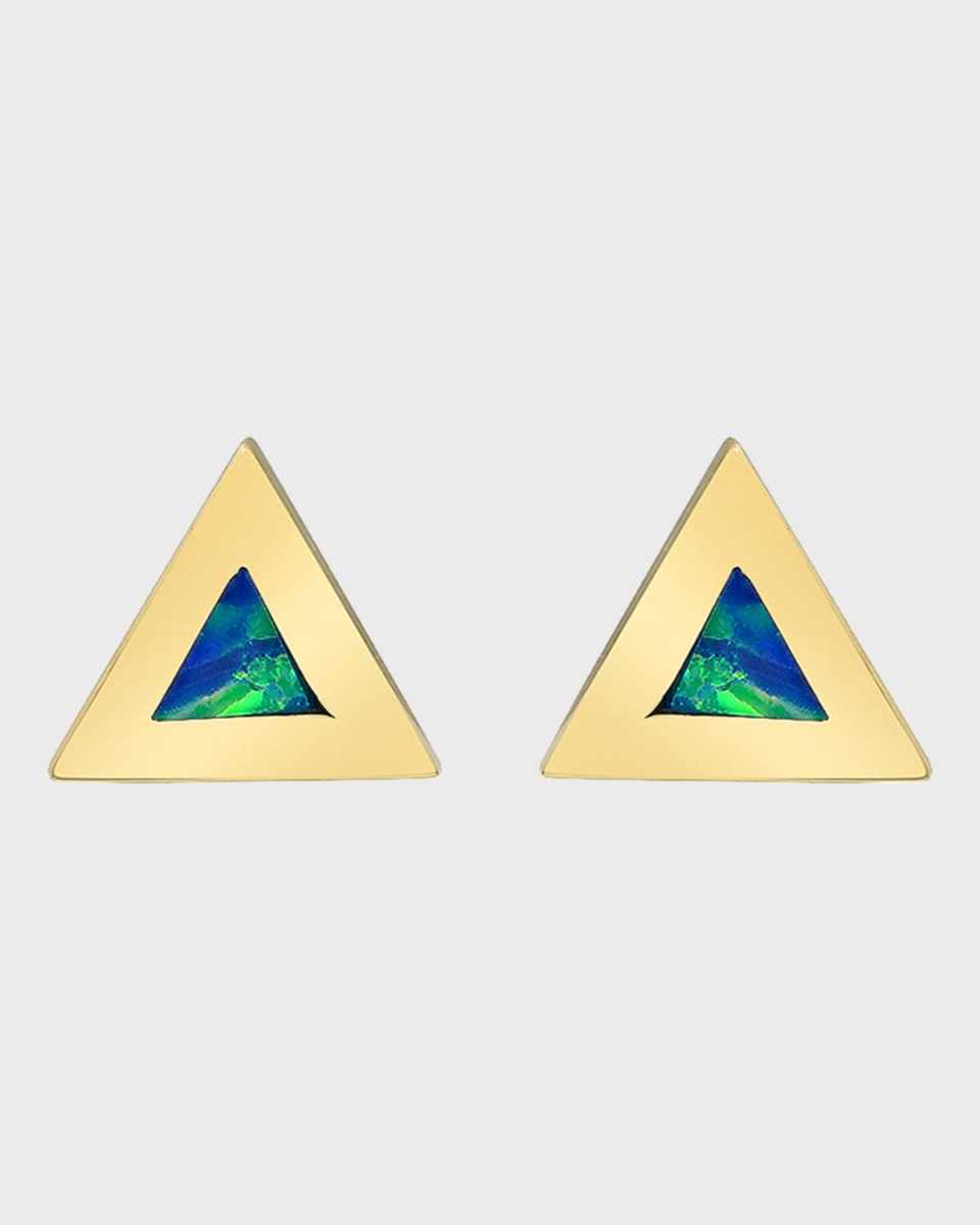 Mini Inlay Triangle Stud Earrings