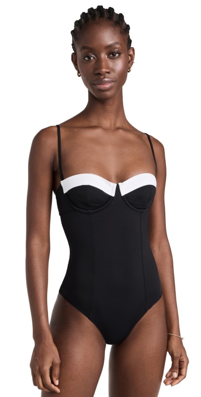 STAUD Maeve One Piece Black/White