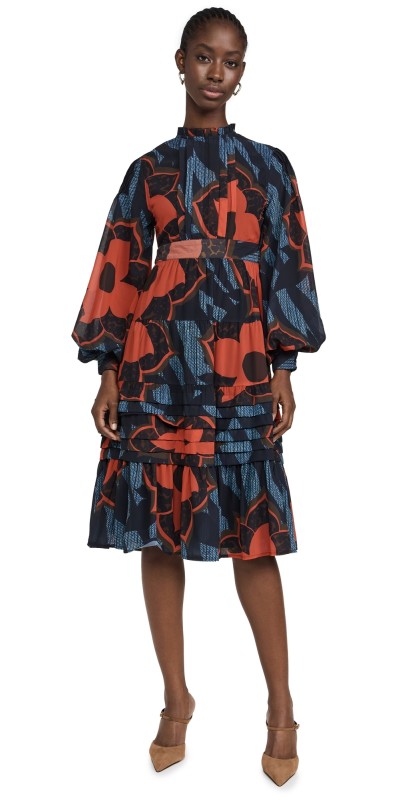 TRUTH Haniyah Tiered Dress Abstract Floral Print
