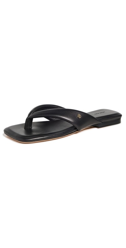 ANINE BING Viola Flat Sandals Black