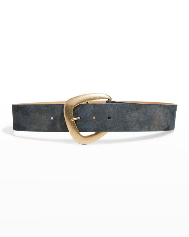 Distressed Suede Buckle Belt