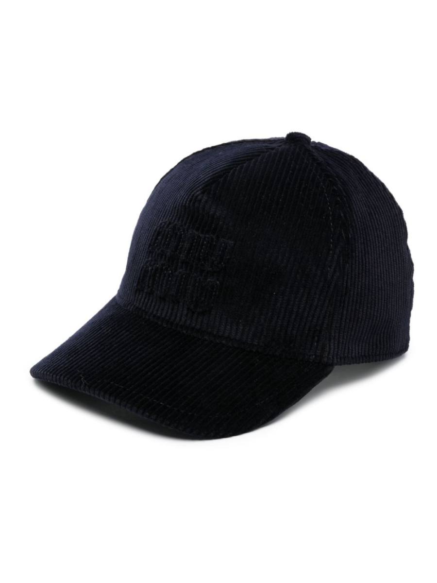 logo-appliqué corduroy cap