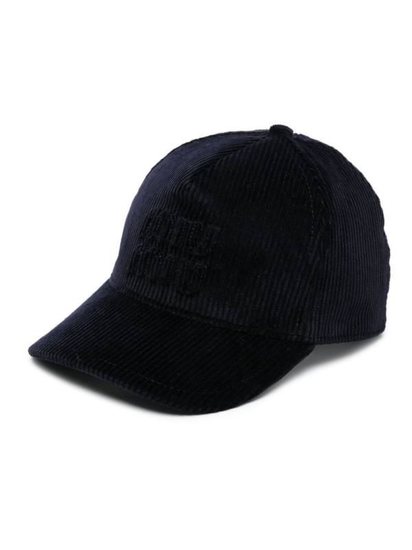 logo-appliqué corduroy cap
