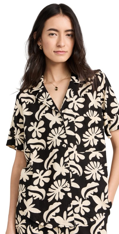 Lost + Wander Tropic Flairhirt Black Cream