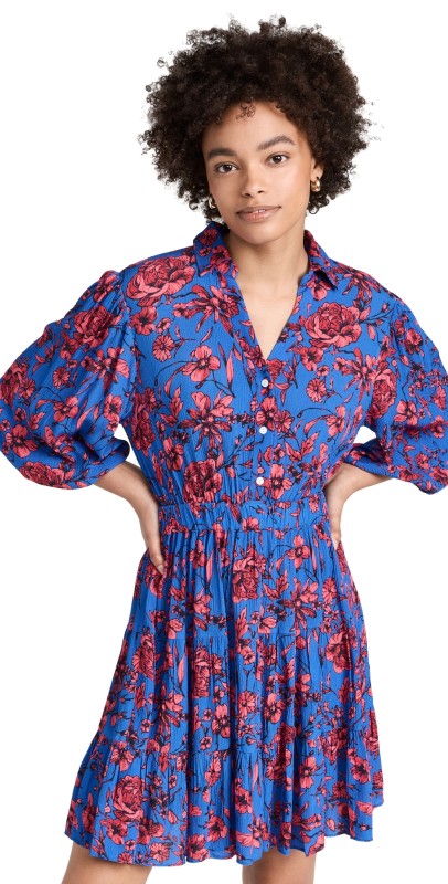 Playa Lucila Mini Dress Blue Floral