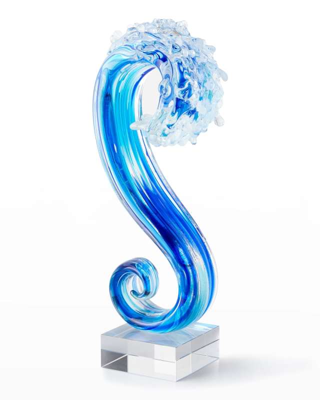 Art Glass Big Wave Glass Sculpture