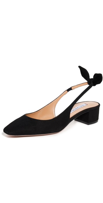 Aquazzura 35mm Very Bow Tie Sling Pumps Black