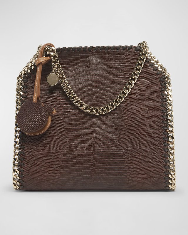 Falabella Mini Scale-Embossed Vegan Leather Tote Bag
