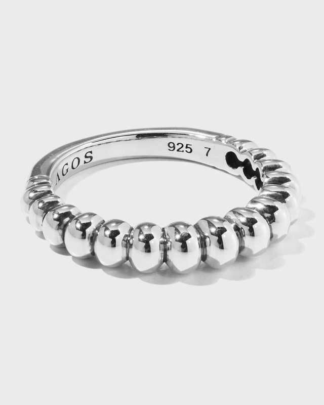 Fluted Sterling Silver Stacking Ring, Size