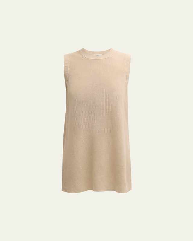 Ribbed Sleeveless Cotton Tunic