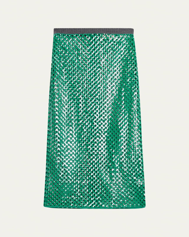 Halene Perforated Midi Skirt