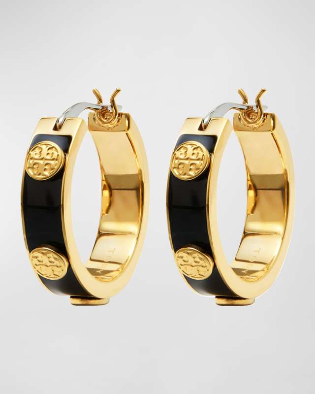 Miller Stud Enamel Hoop Earrings