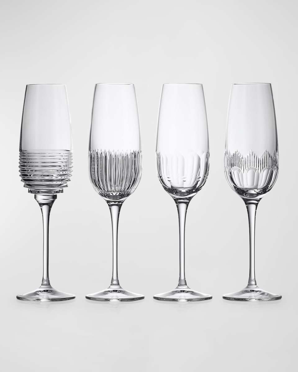 Mixology Mixed Champagne Flutes, Set of 4