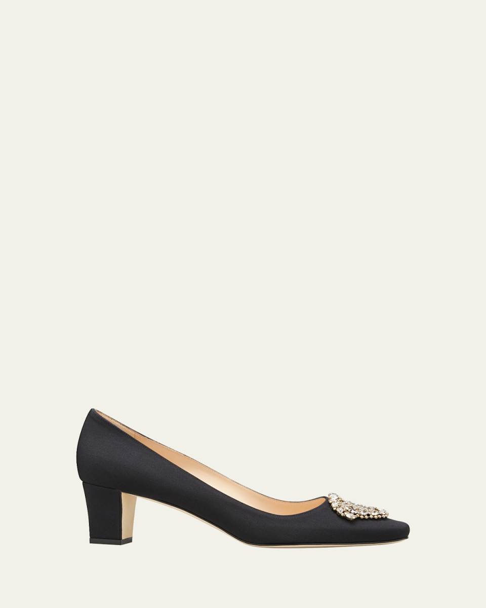 Okkato Low-Heel Crepe Pumps