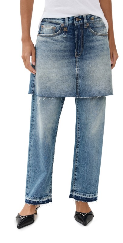 R13 Romeo Double Classic Jeans Bain Blue
