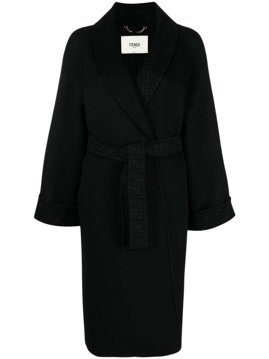belted-waist virgin-wool coat
