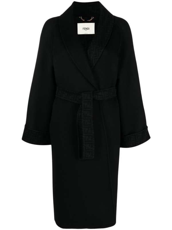 belted-waist virgin-wool coat