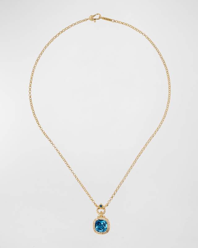 Brown Diamond, Citrine and White Topaz Necklace, 18"L