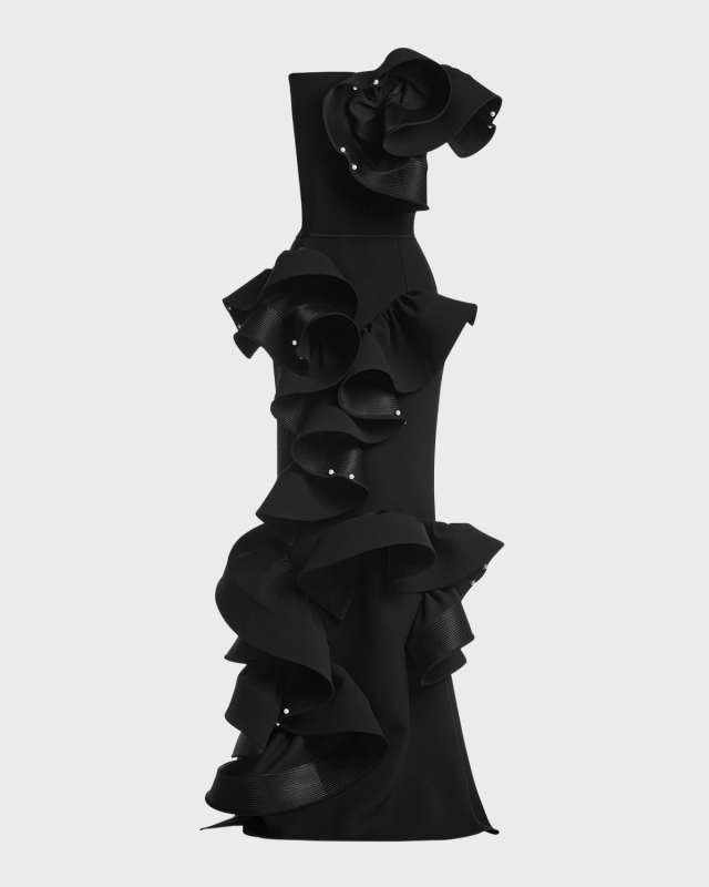 Indulgence Ruffle Strapless Gown