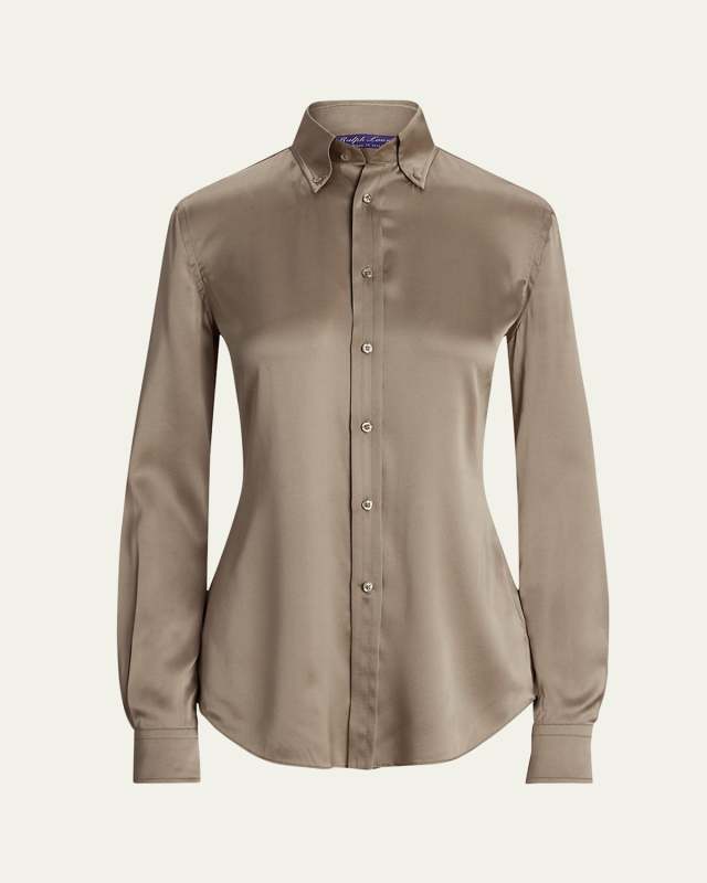 Cameron Stretch Silk Button Front Shirt