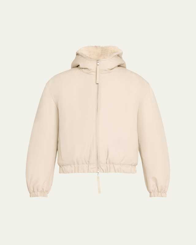 Faux-Fur Lined Bomber Jacket