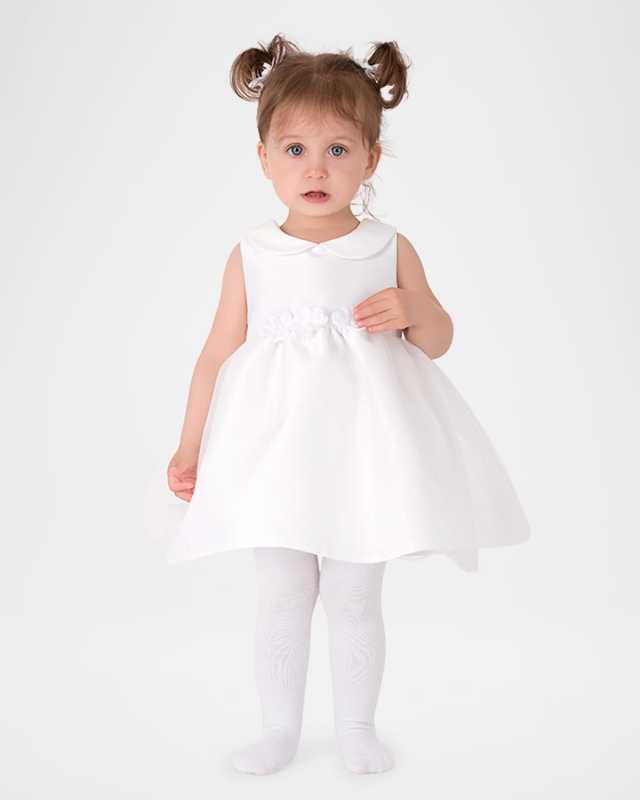 Girl's Ceremony Dress W/ Floral Appliques, Size 12M-36M