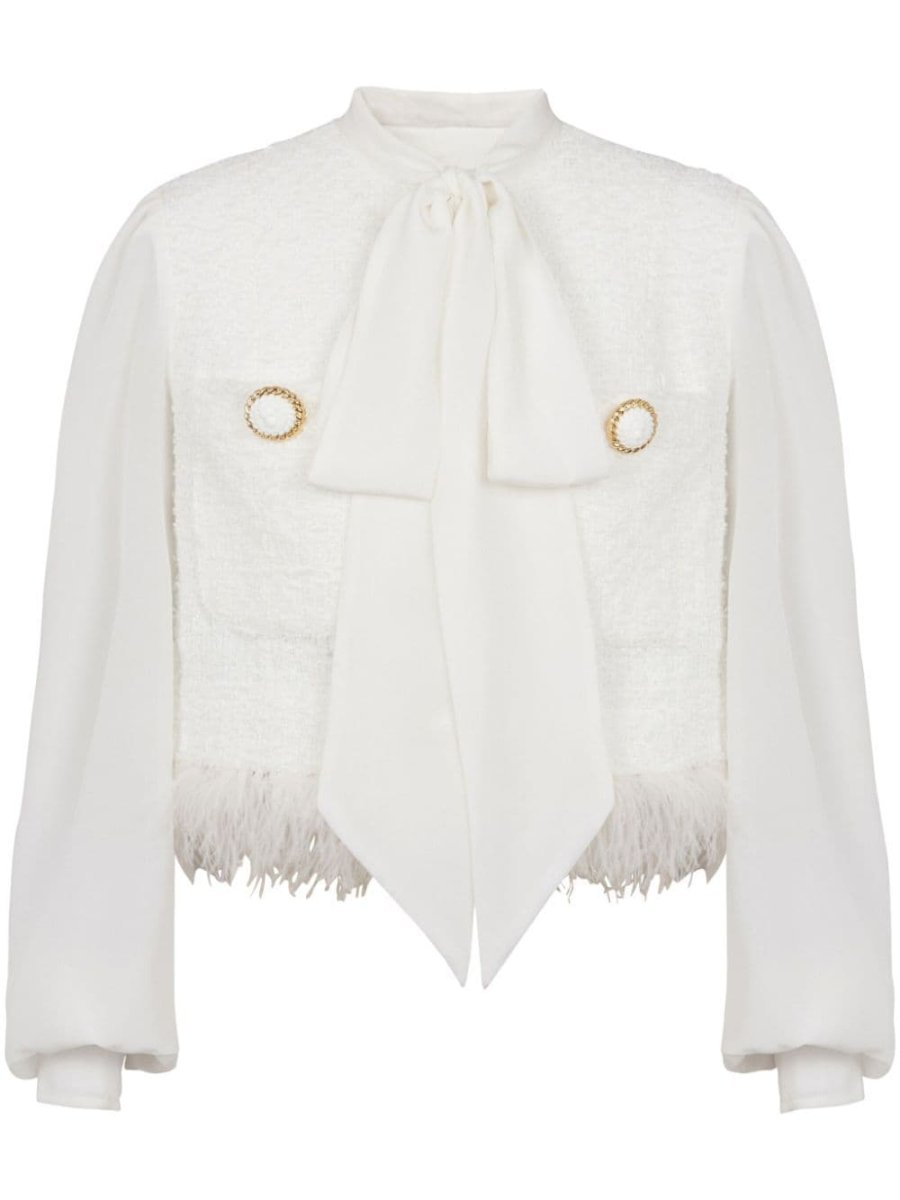 panelled tweed jacket