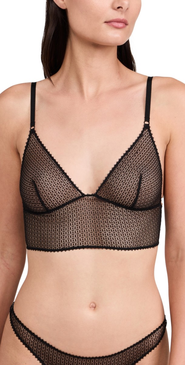 Kiki De Montparnasse Crochet Longline Bra Black