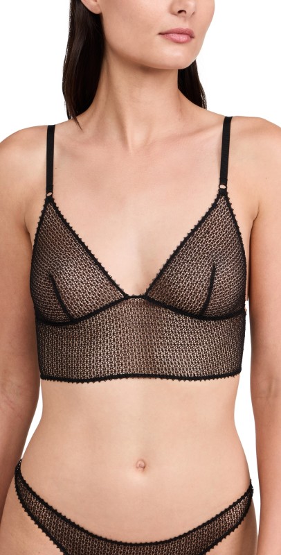 Kiki De Montparnasse Crochet Longline Bra Black