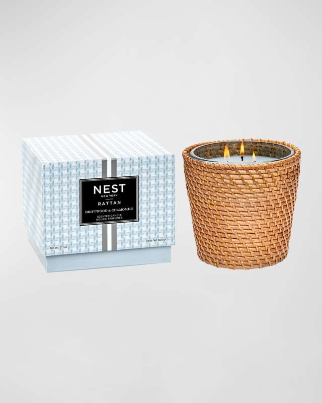 Rattan Driftwood and Chamomile 3-Wick Candle, 21.2 oz.