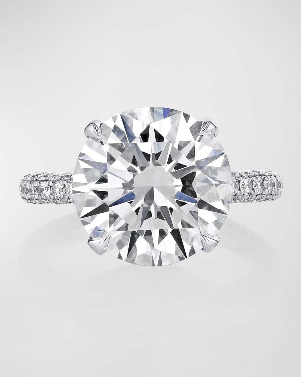 Platinum Round Ring, 8.42tcw (Size 6.5)