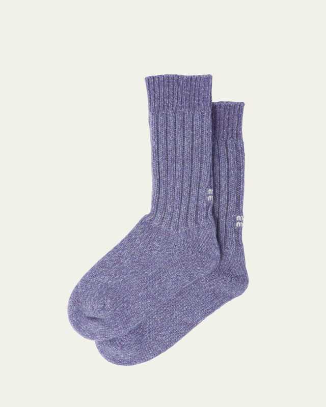 Logo Robbed Wool Cashmere Socks