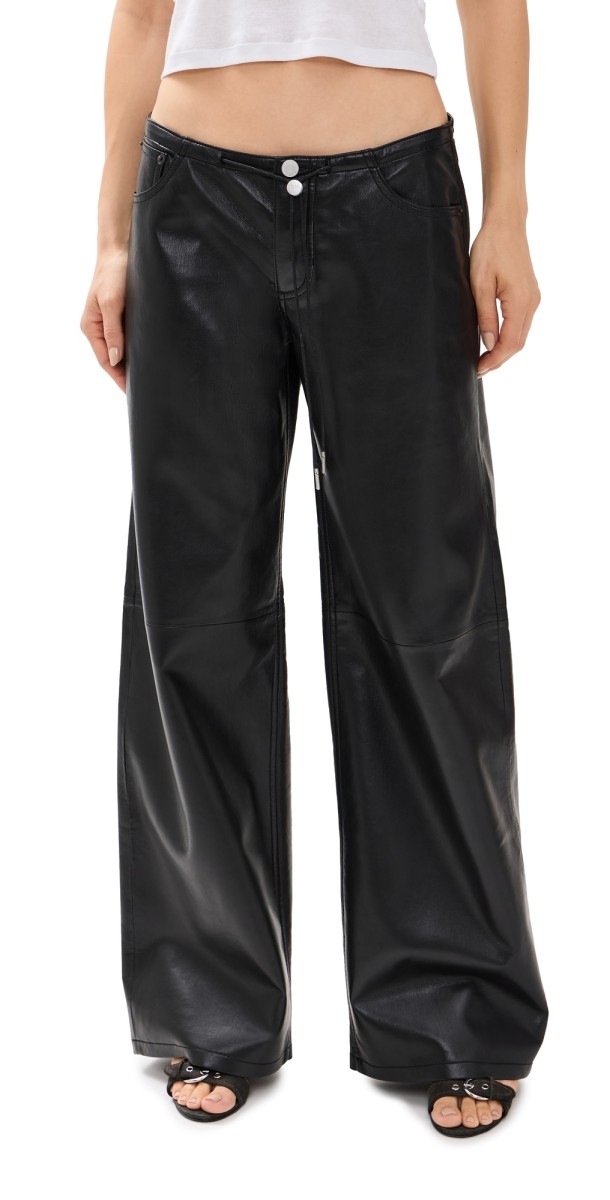 Still Here Cool Jeans in Black Leather Black Leather