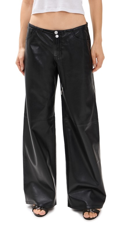 Still Here Cool Jeans in Black Leather Black Leather