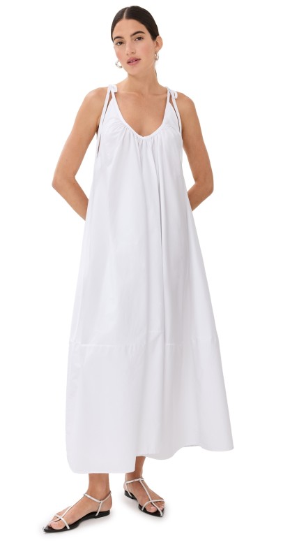 CO Gathered Maxi Dress White