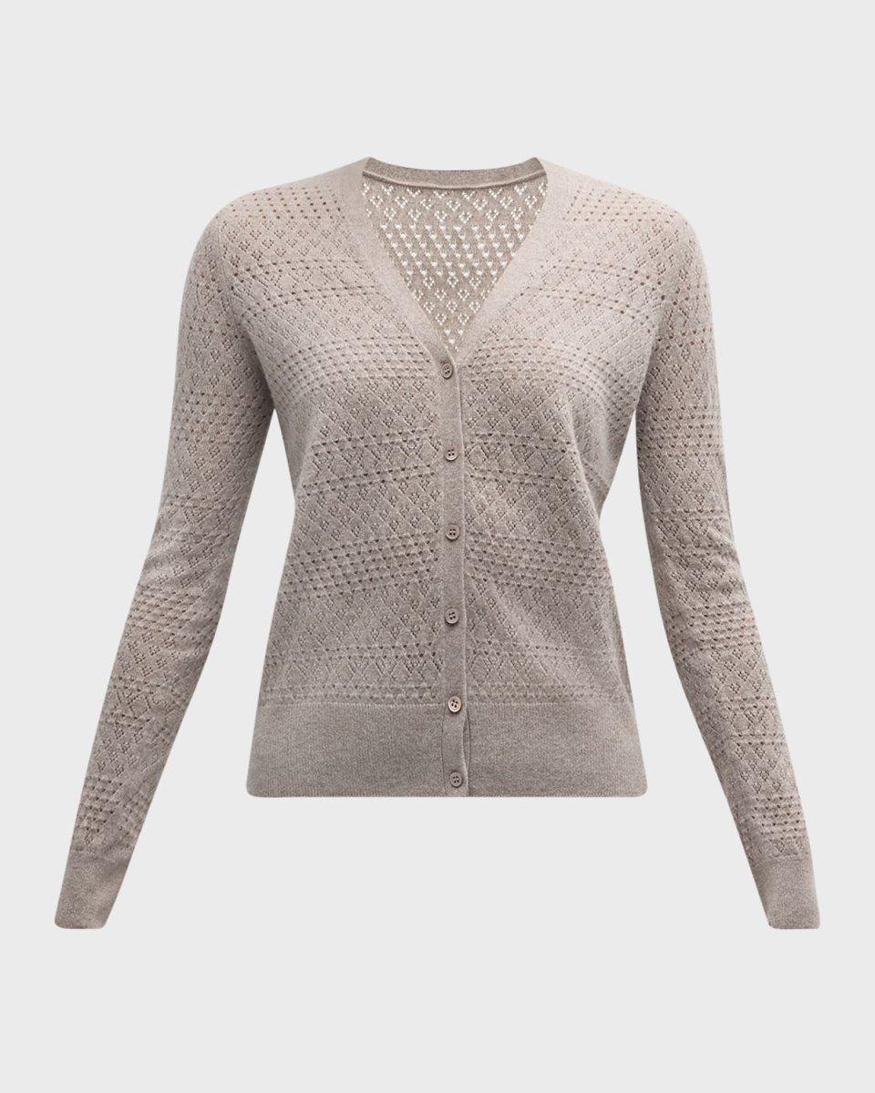 Cashmere Pointelle Stitch Cardigan