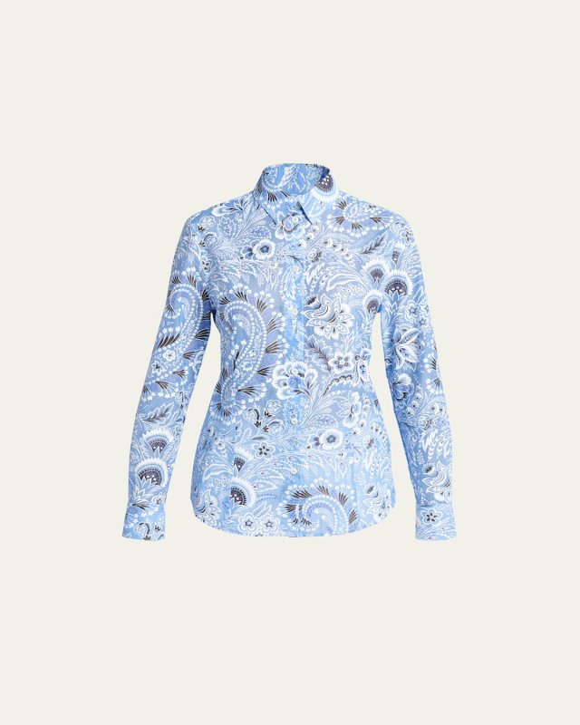Bandana-Print Long-Sleeve Shirt