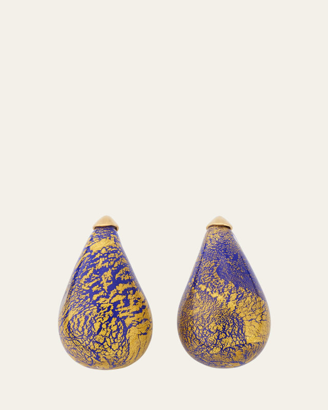 Glass Drop Earrings, Midnight Blue