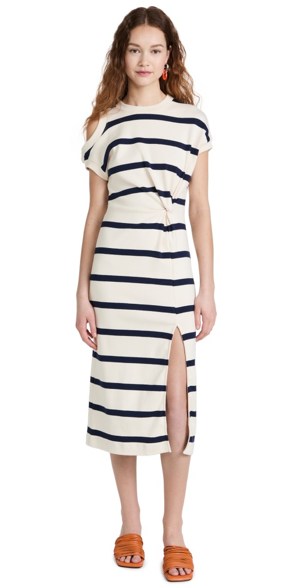 Tanya Taylor Charlie Dress Cream/Maritime Blue
