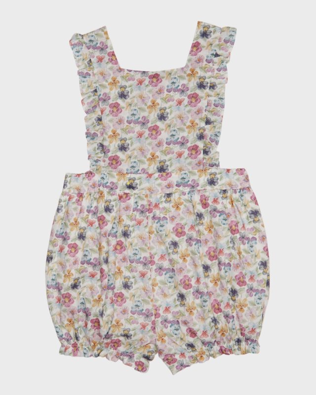 Baby Girl's Birdie Floral Bubble Pinafore, Size 6M-18