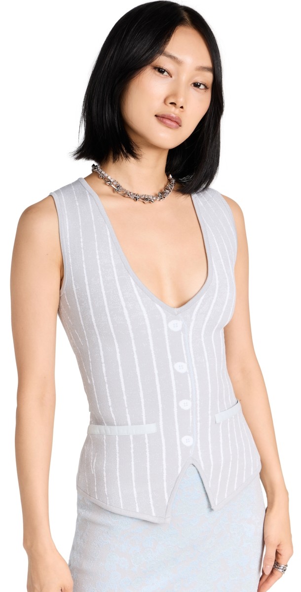 PH5arigold Denim Print Vest Beacon Gray