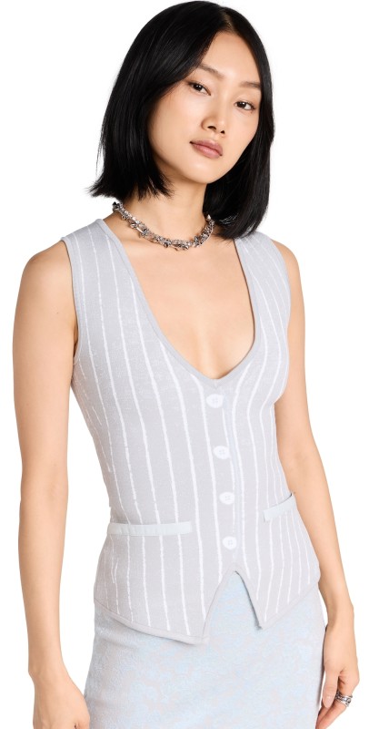 PH5arigold Denim Print Vest Beacon Gray