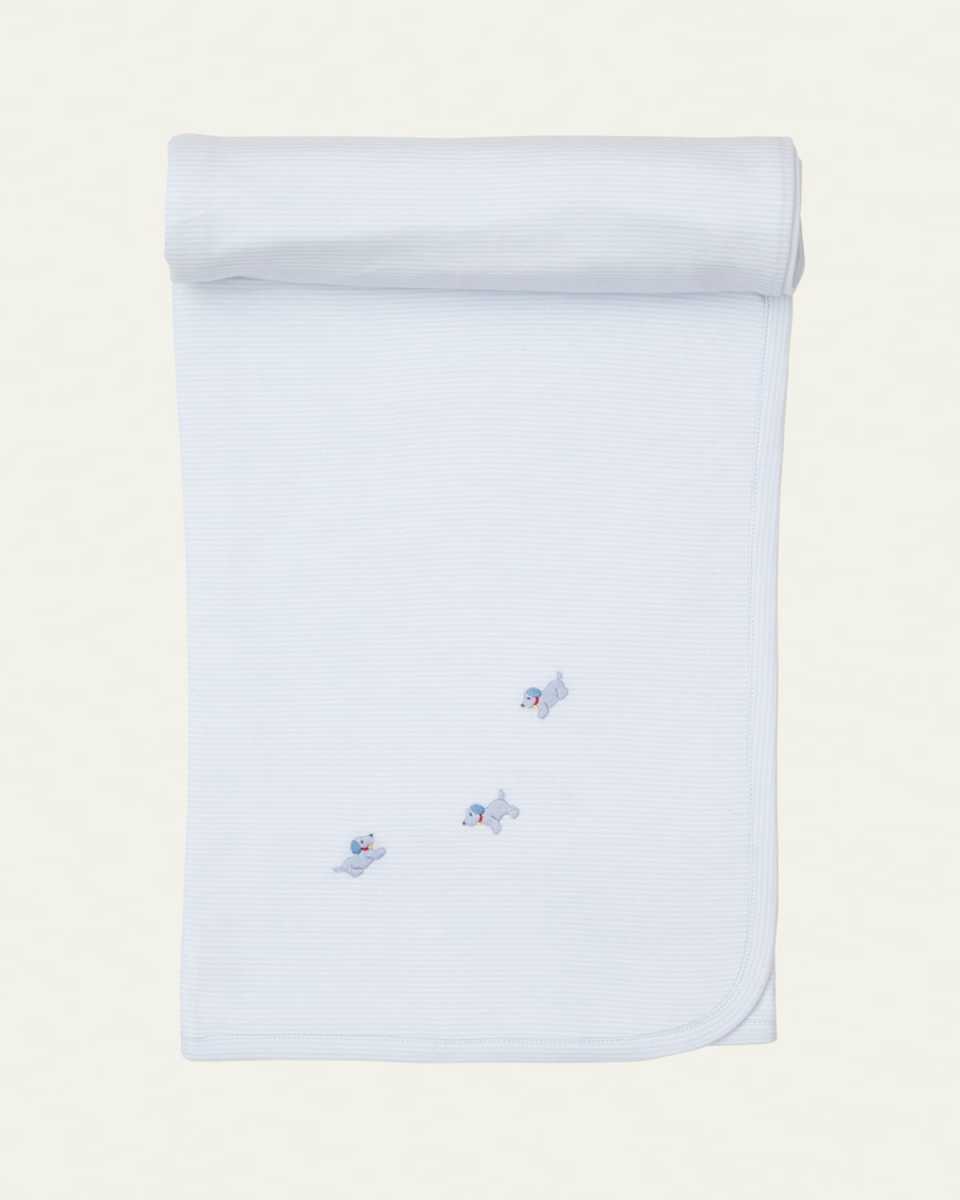 Boy's Premier Puppies Hand Embroidered Blanket