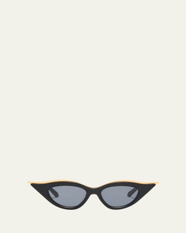 V Goldcut II Acetate & Titanium Cat-Eye Sunglasses
