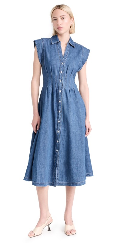 Veronica Beard Jean Ruben Midi Dress Cornflower