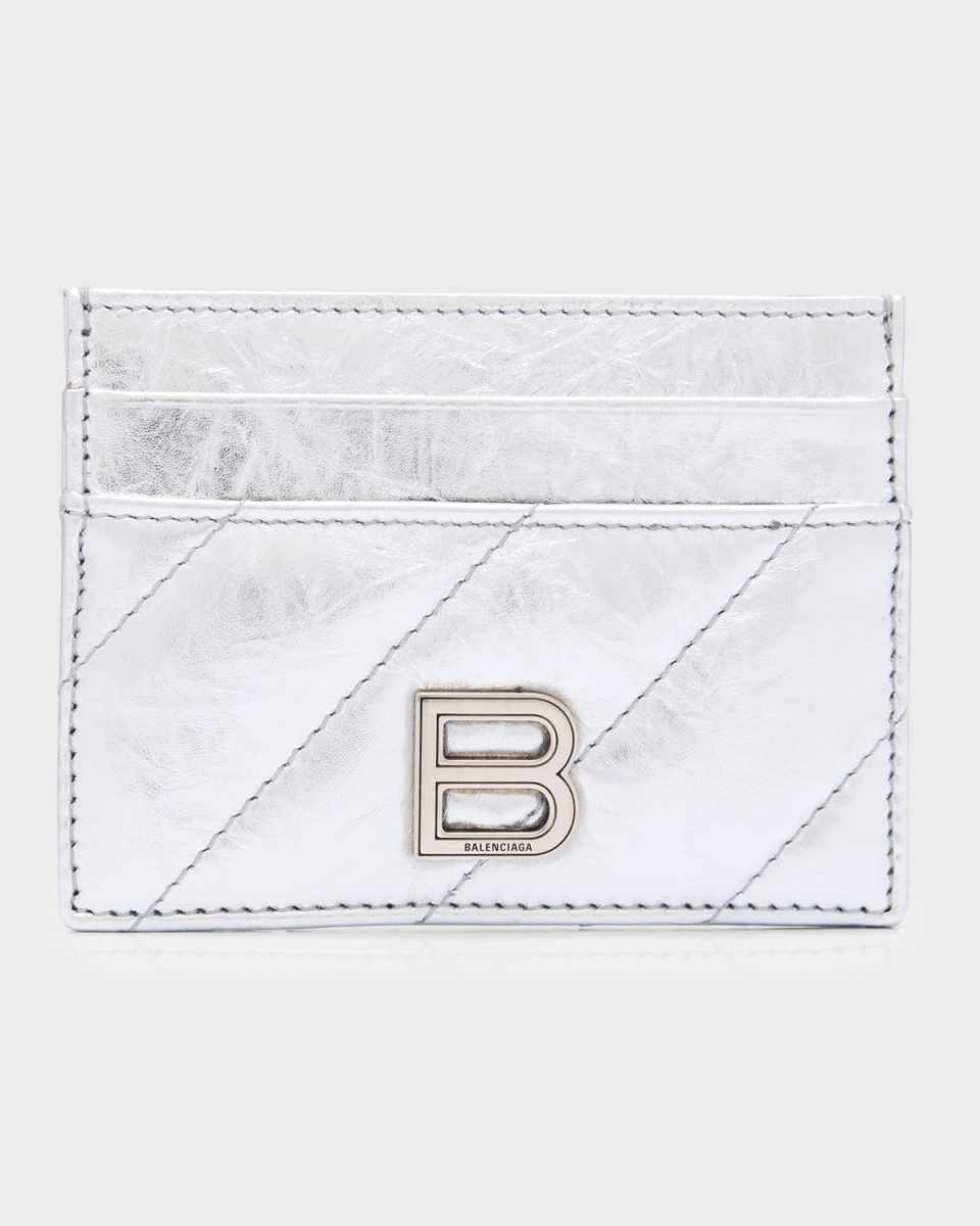 Crush Card Holder Metallized Quilted