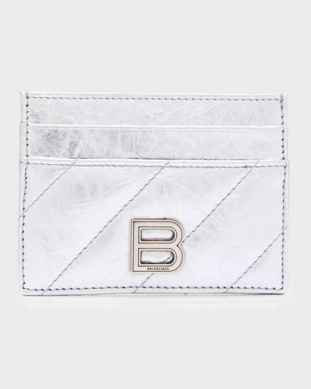 Crush Card Holder Metallized Quilted