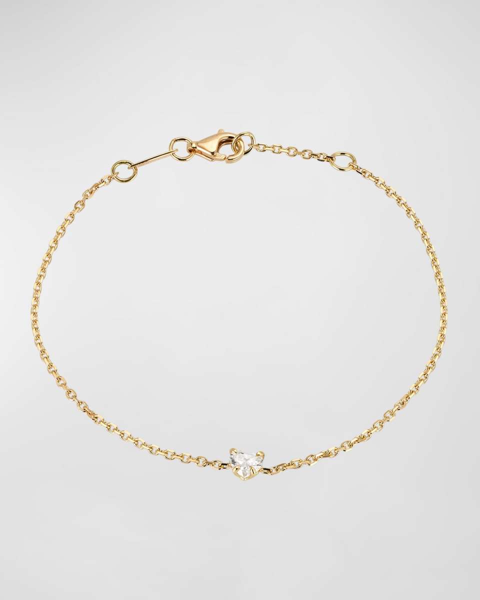 18K Yellow Gold Heart Diamond Bracelet