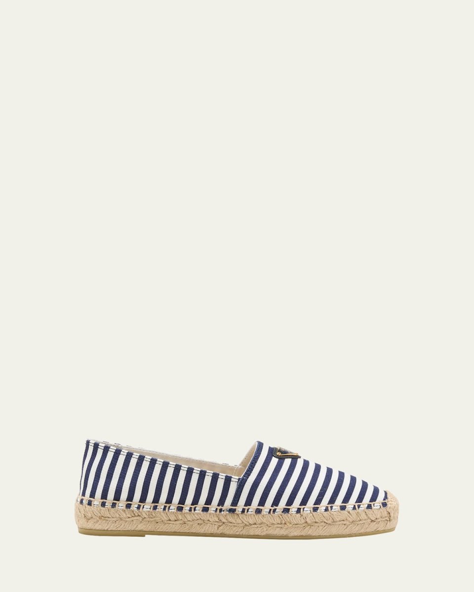 Stripe Cotton Espadrille Loafers