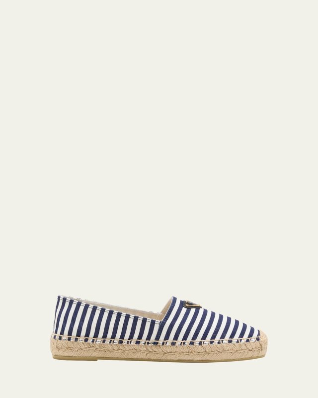 Stripe Cotton Espadrille Loafers